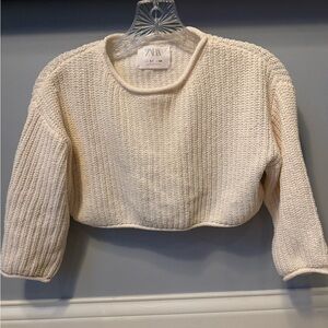 Zara Girl’s Cream Cropped Sweater